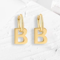 the letter b pendant 925 sterling silver geometry hoops earrings for womens personalized party wedding fine jewelry