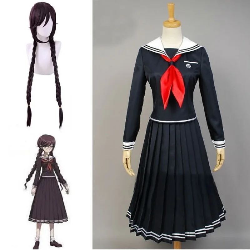 

Jogo Danganronpa Cosplay Anime Dangan Ronpa 2 Traje Touko Fukawa Cosplay Feminino Jk Uniformes Escolares Cosplay Costume Wig