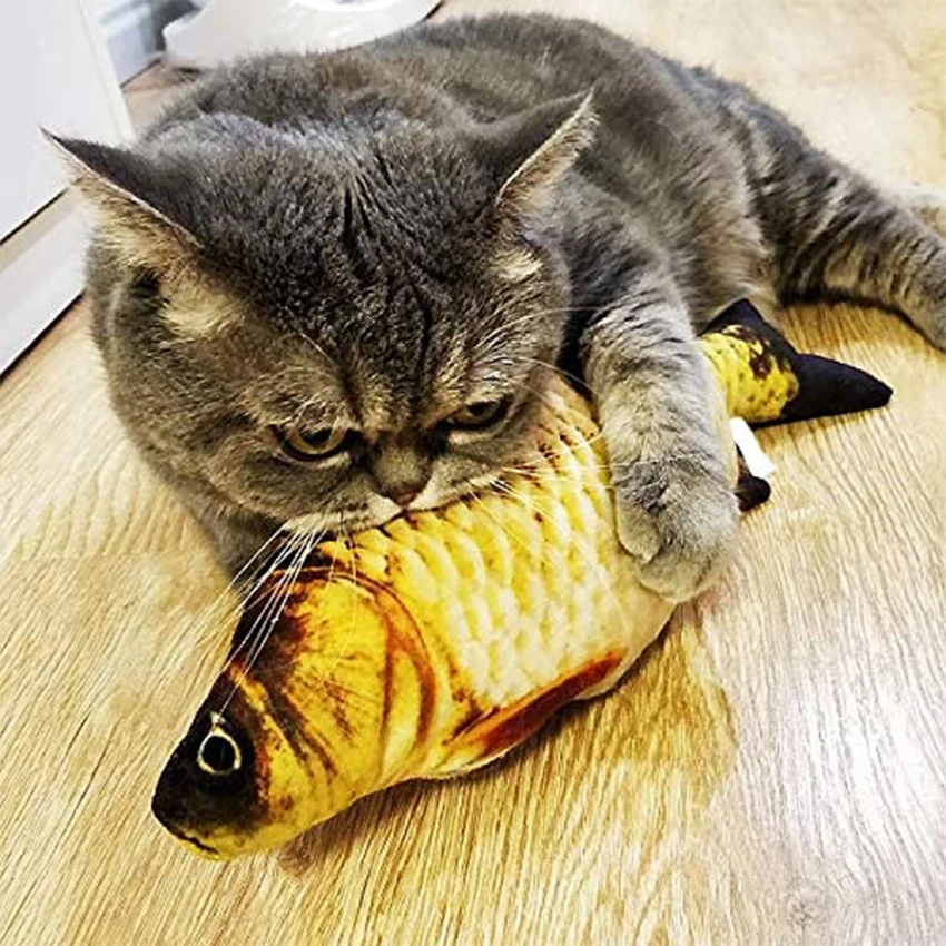 Voopet кошачья рыбка кошка игрушки Реалистичная пушистая рыба котенок