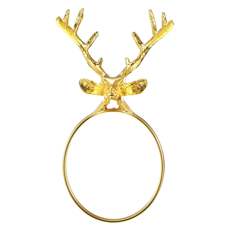 

12 Pieces Deer Elk Napkin Ring Christmas Metal Napkin Rings for Thanksgiving Christmas Wedding Party Dinner Table Deco-ABUX