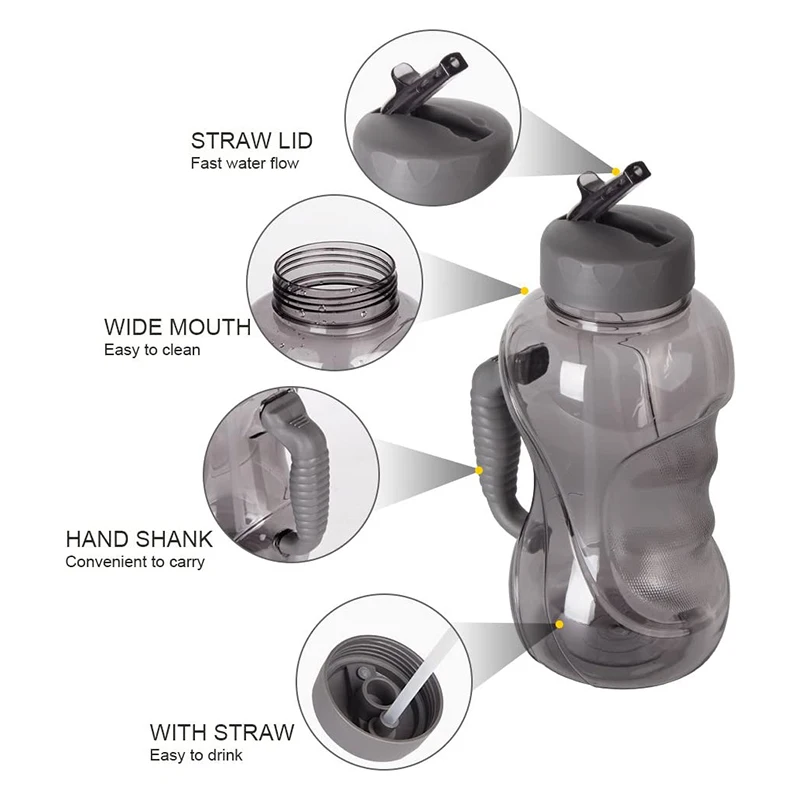 

Water Bottle 1.5L Sports Water Cup Large Capacity Outdoor Sports Water Bottle Space Cup Straw Handle Fitness Plastic Water Cup