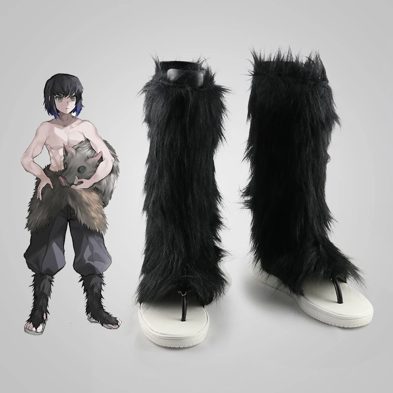 

Anime Comic Demon Slayer Kimetsu no Yaiba Cosplay Shoes Hashibira Inosuke Cosplay Shoes Men Black Samurai Daily Leisure Shoes