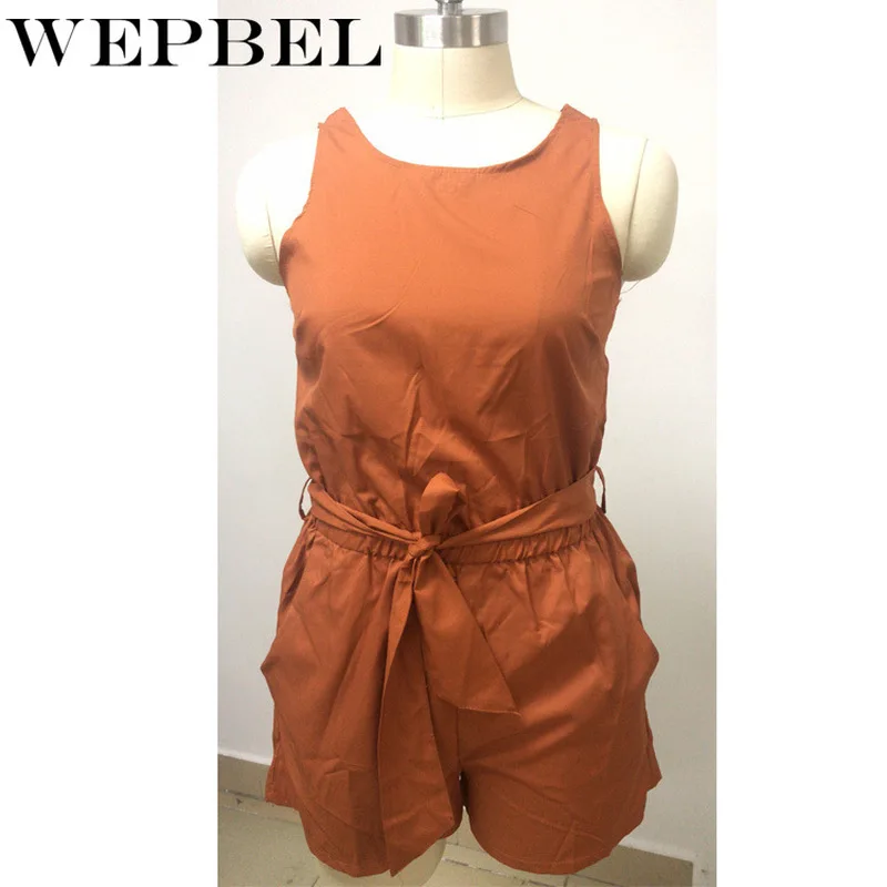 

Mandylandy Women Elegant Loose Playsuit Lady Sexy Sleeveless O Neck Romper Female Corset Lace Up Wide Leg Overalls