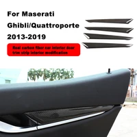 4 pcs for maserati 14 21 models ghibli modified real carbon fiber car interior door trim strip car interior stickers