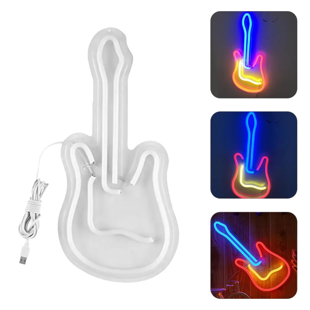 

LED Neon Sign Creative Guitar Shape Light Decorative Night Lamp Home Decoration