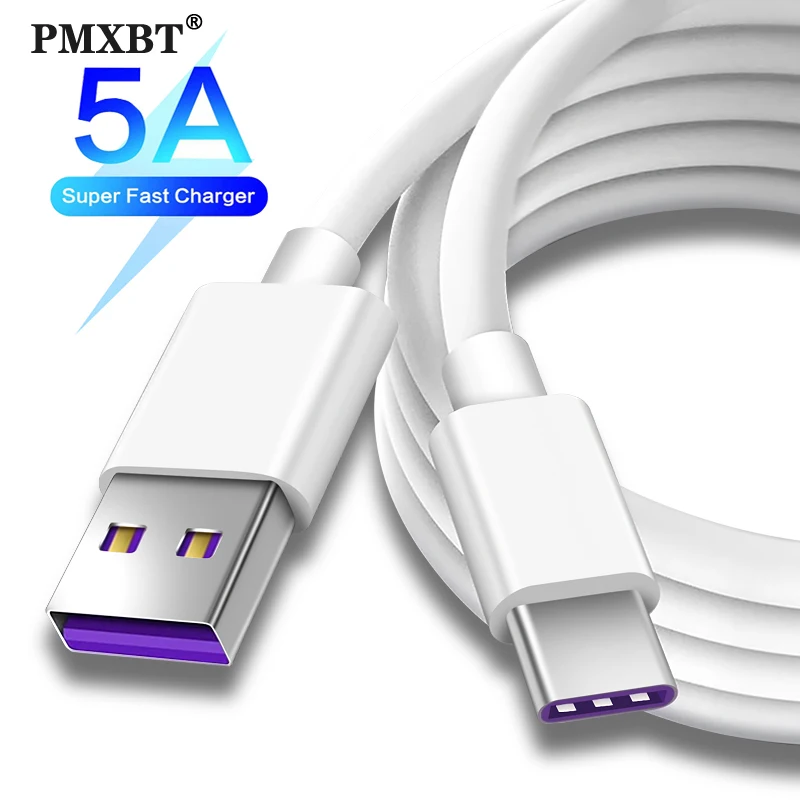 Кабель USB Type C 5A для Huawei P40/P30/P20/P10 Pro суперзарядный кабель Samsung S20 S10 Xiaomi телефонный