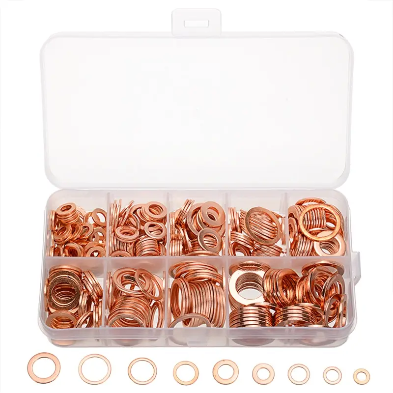 

400 шт. смешанные медные уплотнения M5 M6 M8 M10 M14 M16 M20 M22, масляные медные кольца, шайбы, крепежные компоненты, прокладки, автомобильный инструмент