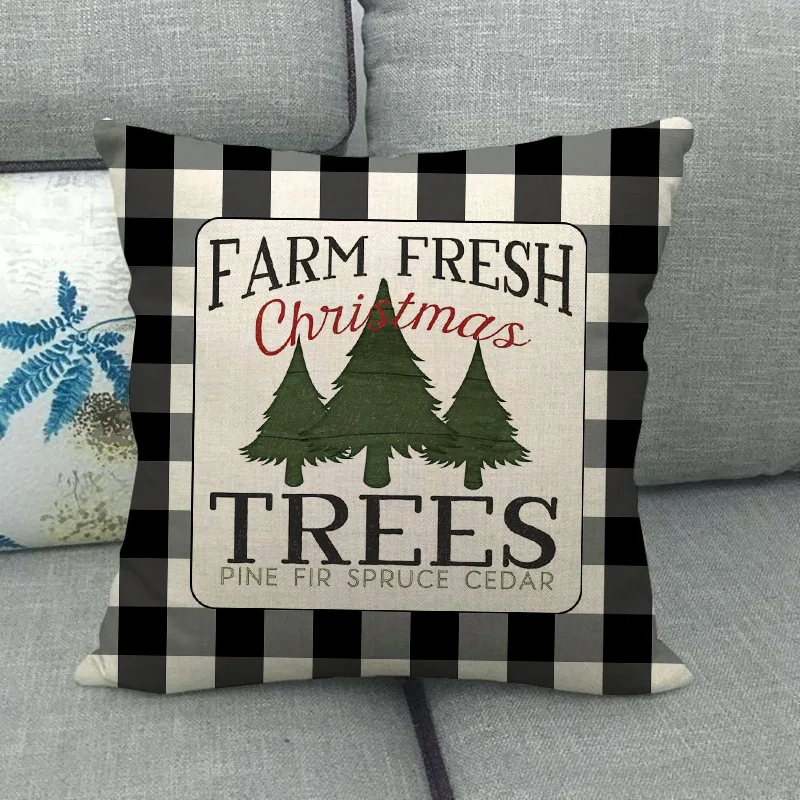 Льняная Рождественская наволочка 45 см декоративная чехол чехлы для домашнего