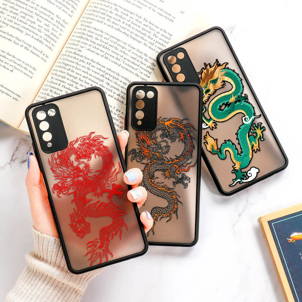 

Soft Cases For Huawei P30 Lite Case Dragon Fundas On Huawei P Smart 2021 P40 Pro Plus Silicone Painted P40Lite Phone Shell Cover