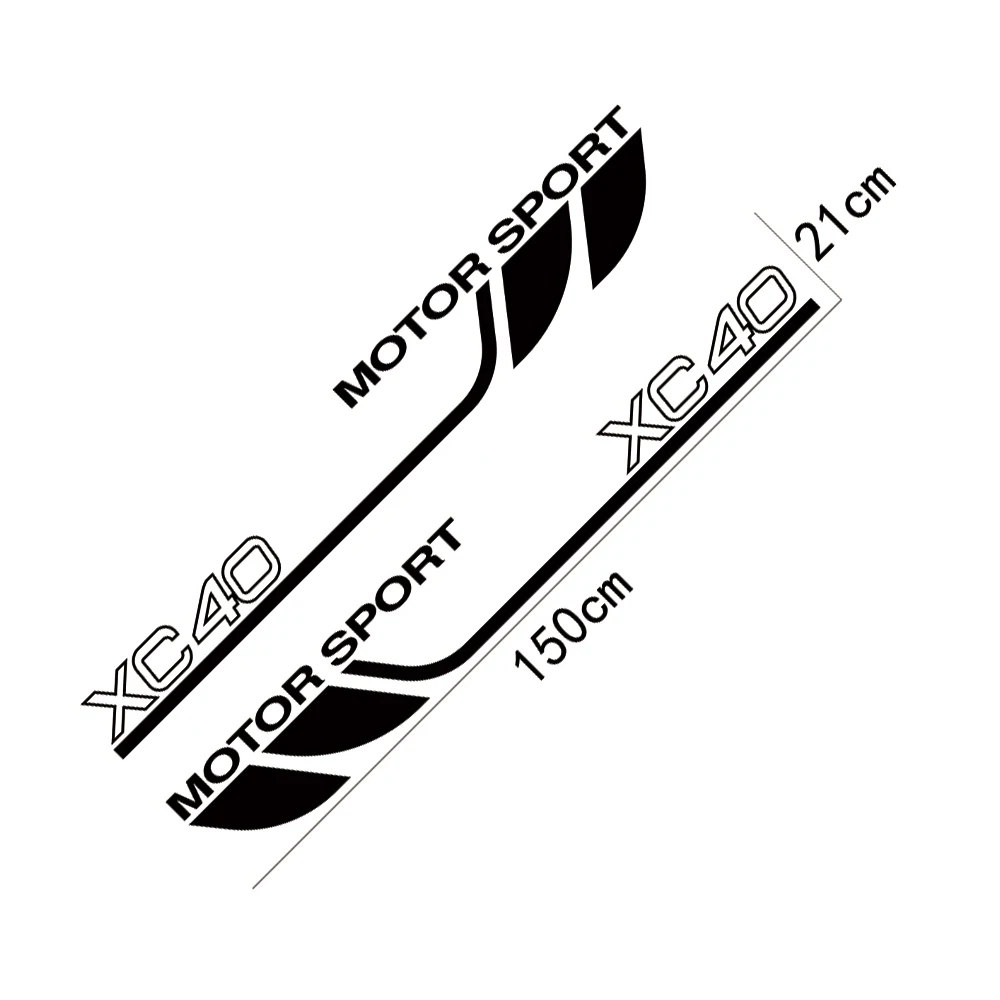 

2PCS Sport Decals Car Door Side Stickers For Volvo XC40 XC60 XC90 Graphic Vinyl Film Auto Body Decoration Wraps Car Accessories