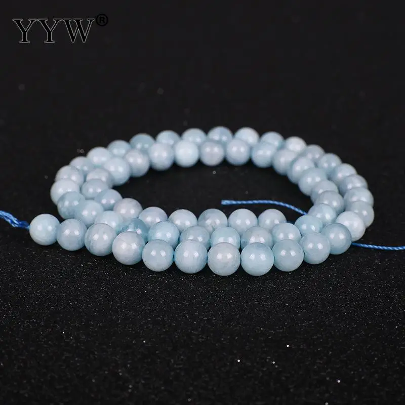

Aquamarine Beads Jewelry Making Beads Gemstone Bead Smooth stone beads for diy bracelets necklace Round 15.7inch/Strand