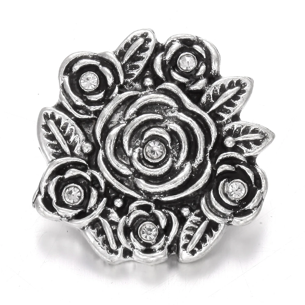 10pcs/lot Wholesale Snap Button Jewelry Vintage Metal Crystal Rhinestone Blue Starfish 18mm Buttons Fit Bracelet | Украшения и