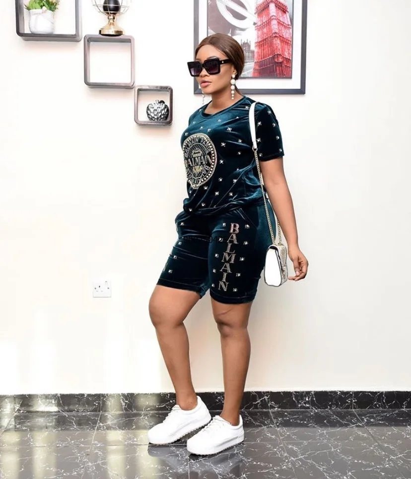 Бархатный комплект из 2 предметов Женская африканская одежда осень-зима 2021