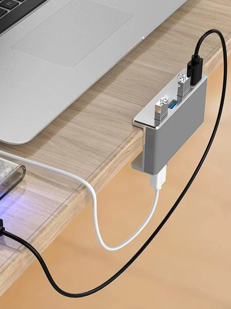 

Aluminum 4 Ports USB 3.0 HUB External Clip-Type USB3.0 Splitter Adapter For Desktop Laptop PC Computer Accessories
