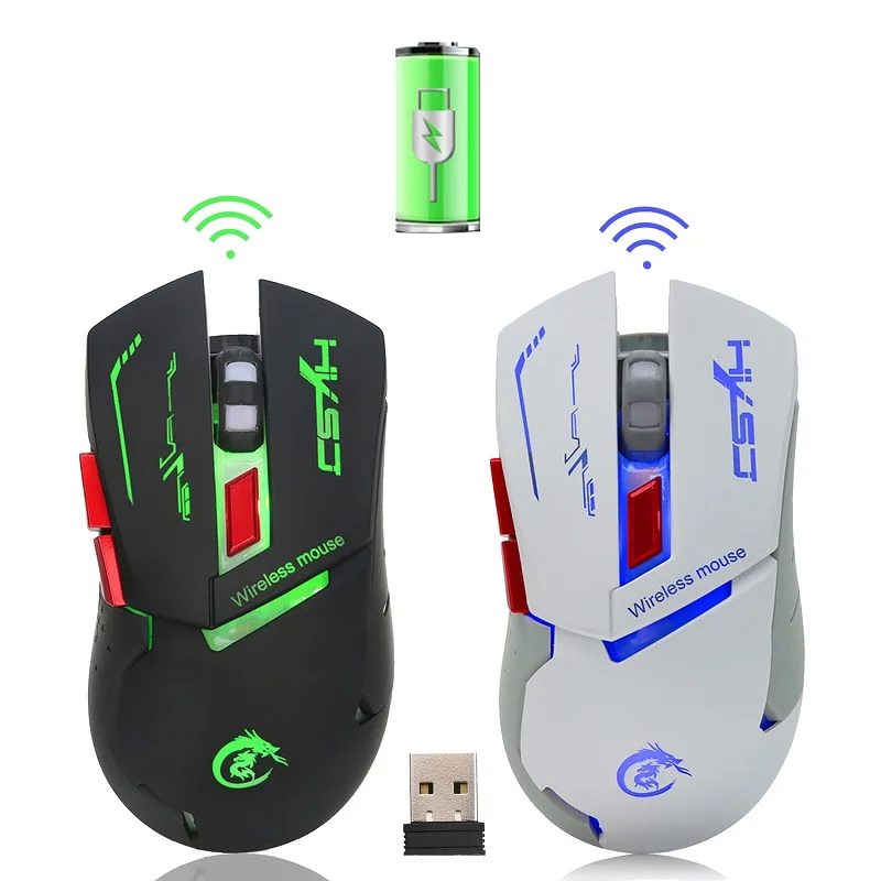 Беспроводная мышь 2 4G USB перезаряжаемая с подсветкой 2400DPI эргономичная оптическая