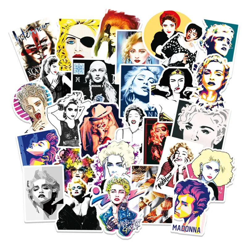 

10/30/50pcs Super Star Sexy Graffiti Stickers For Actress Madonna Window Wall Water Cup Trolley Popular Laptop Scooter Car Kids