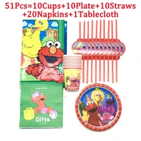 21314151pcs sesame street theme birthday party disposable tableware cup plate kids favors decoration baby shower supplies