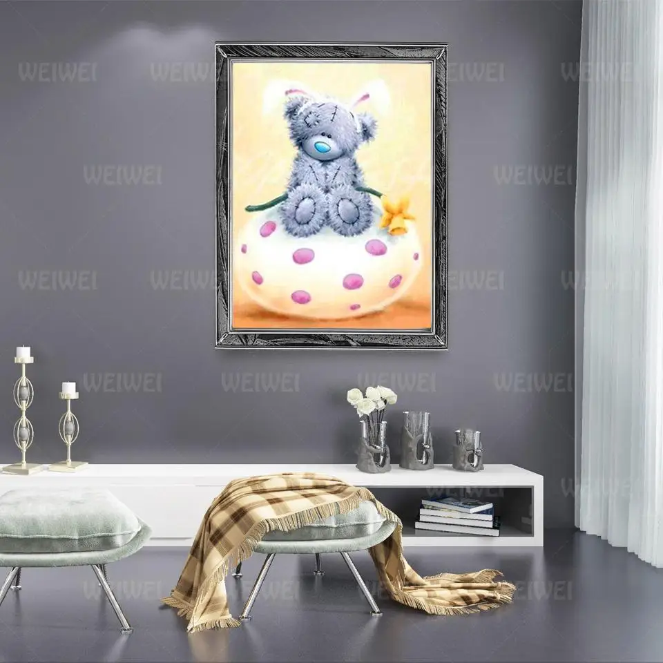 Набор для алмазной живописи взрослых мультяшный медведь милый розовый синий