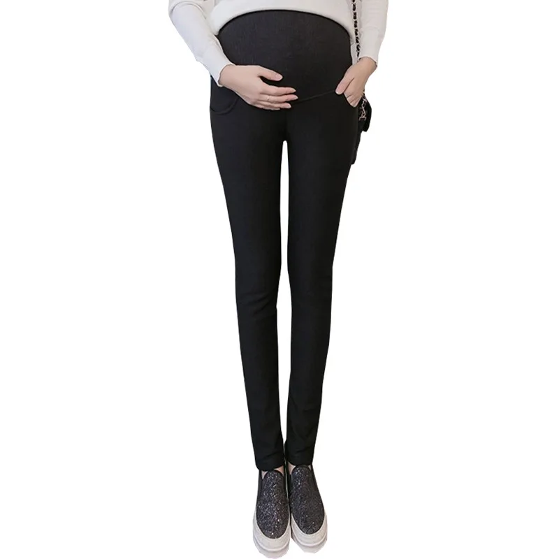

Черные джинсы для беременных женщин эластичная одежда для беременных Весна 2019 Брюки для беременных Леггинсы Брюки для беременных