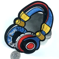 cute headset music embroidered patches iron on patches for clothing michael jackson dance appliques jeans badges parches