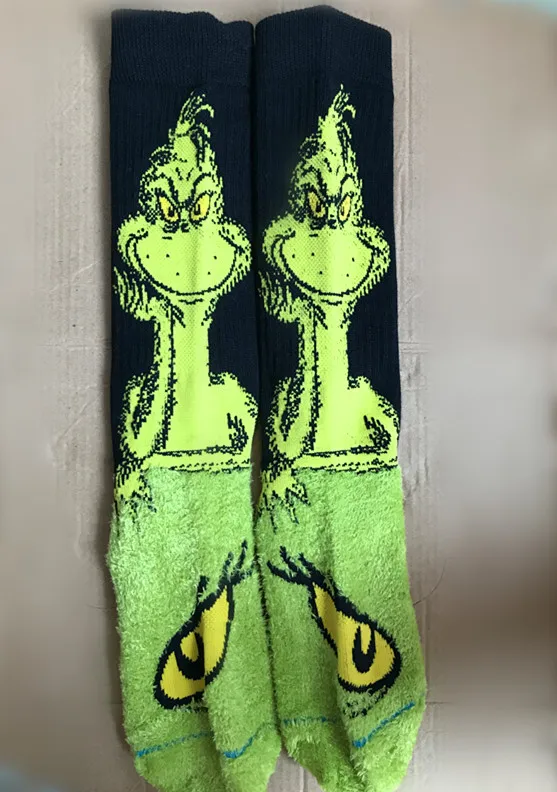 Оригинальные мужские зимние носки Dr Seuss How the Grinch, рождественские носки для серфинга, компрессионные модные камуфляжные носки kanye