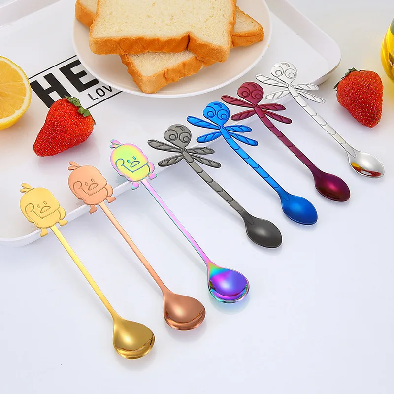 

Creative Cartoon Coffee Stirring Spoon Dessert Stainless Steel Teaspoon Drink Tableware Tea Spoon