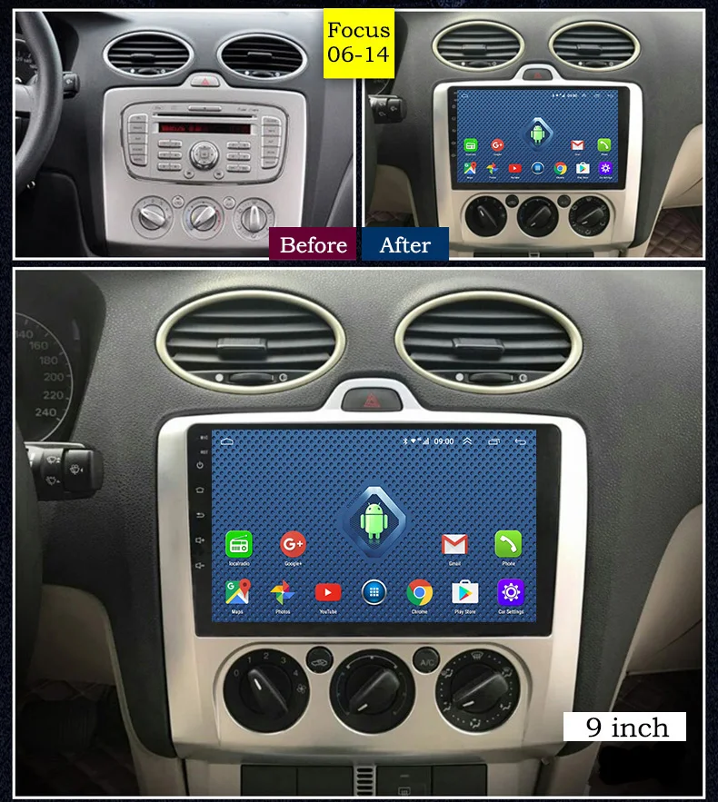 4G Lte все Netcom Android 8 0 автомобильный аудио плеер 9 дюймов для Ford Focus 2005 2012