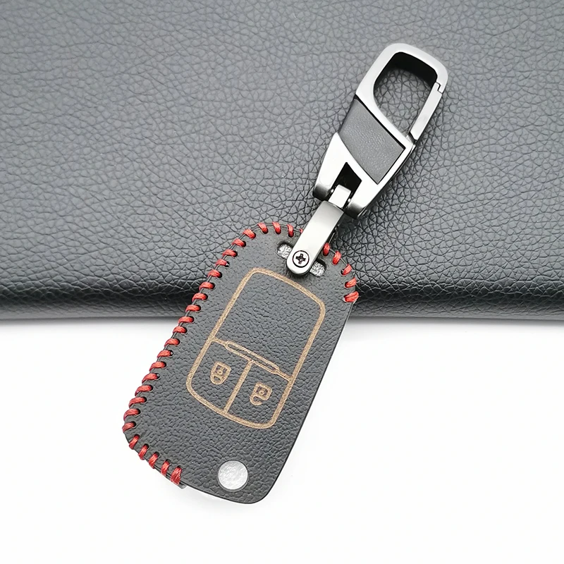 Чехол из натуральной кожи с верхним слоем для автомобильного ключа чехол Opel Astra J