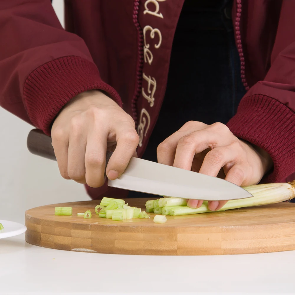 Нож для суши и филе рыбы из стали "Дамаск" 8 дюймов с антипригарным покрытием и острым лезвием, японский кухонный нож.