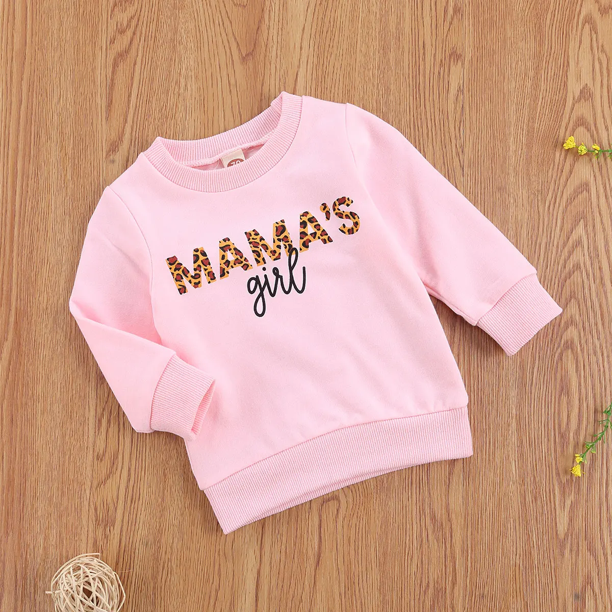 0-3Y Toddler Baby Girls Sweatshirt Top Leopard Mom's Girls Letter Printed Long Sleeve Hoodies Autumn Kids Outwear 0-3years