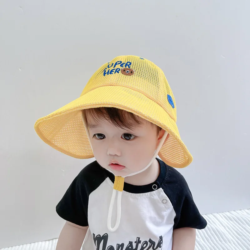 Детская сетчатая шляпа летняя дышащая Солнцезащитная шапка для мальчиков и