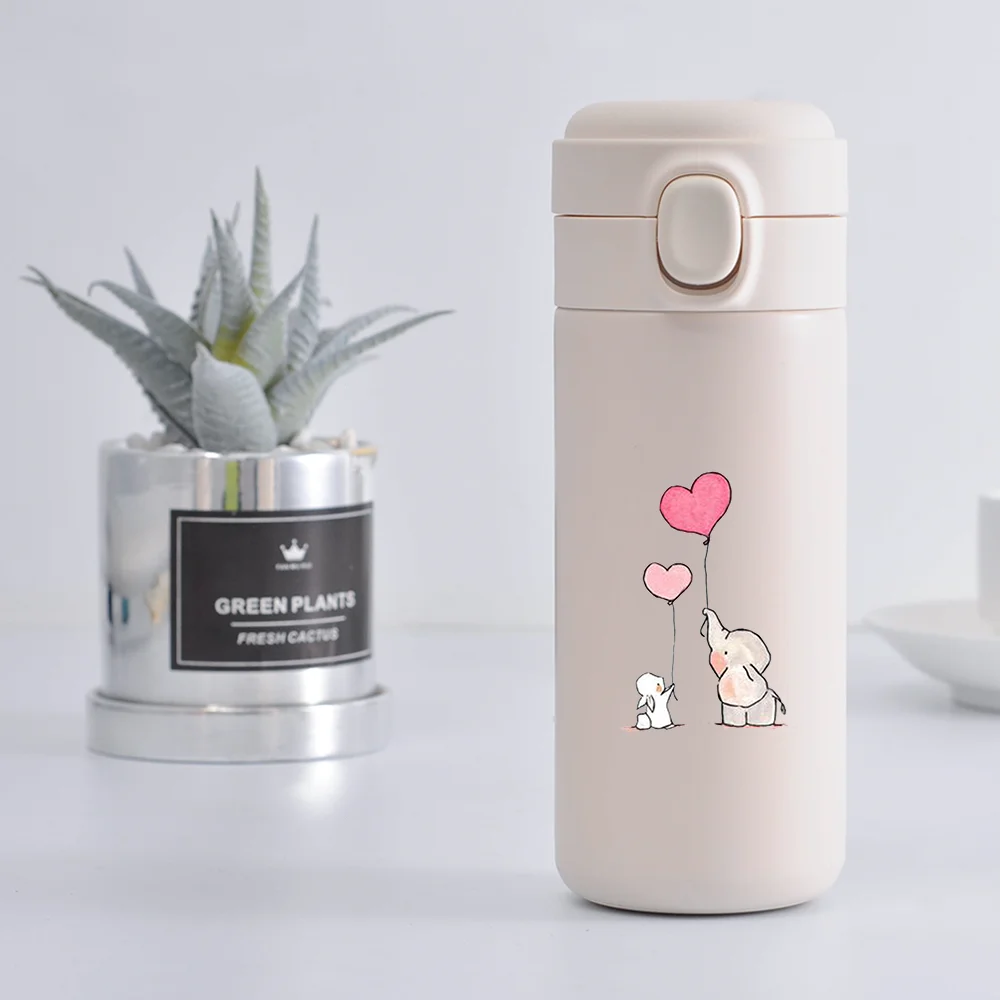 

500ml Cartoon Cute Thermos Stainless Steel Tumbler Temperature Display Travel Water Bottle Classical thermo Tea Flask Cafe Mug