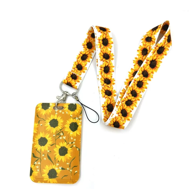 Брелок для ключей с цветочным принтом подсолнухов брелок банковских карт