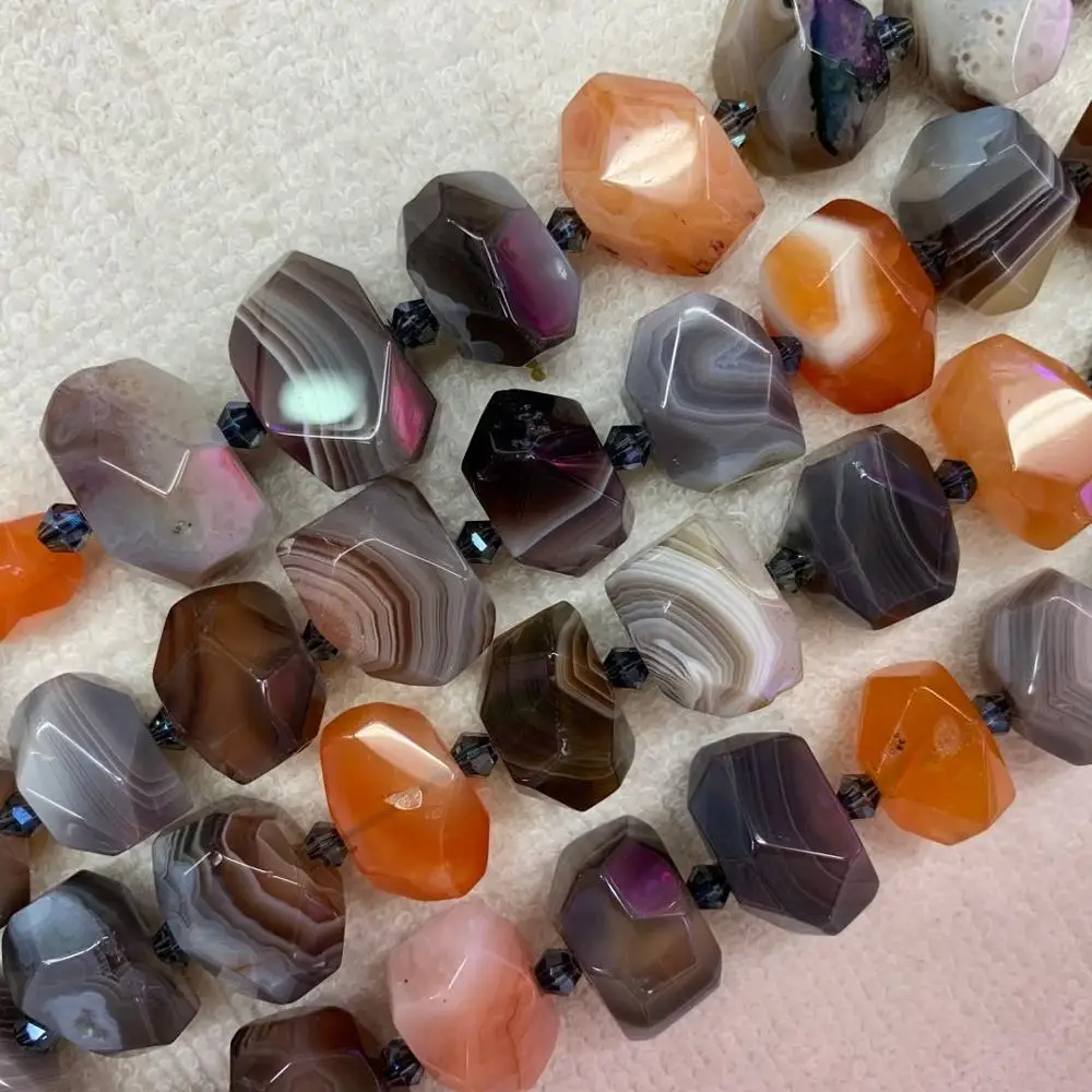 

16-18mm oval faceted Sardonyx/botswana agates beads natural stone beads DIY spacer beads for jewelry making strand 15" wholesale