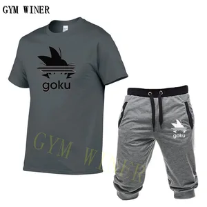 Мужской комплект из футболки и брюк, хлопковая Удобная футболка с коротким рукавом и повседневные штаны, лето 2019