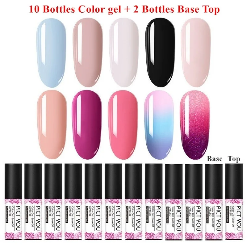 45Pcs Nail Kit UV LED Lamp Dryer With 12pcs Gel Polish Soak Off Tools Set electric drill For | Красота и здоровье