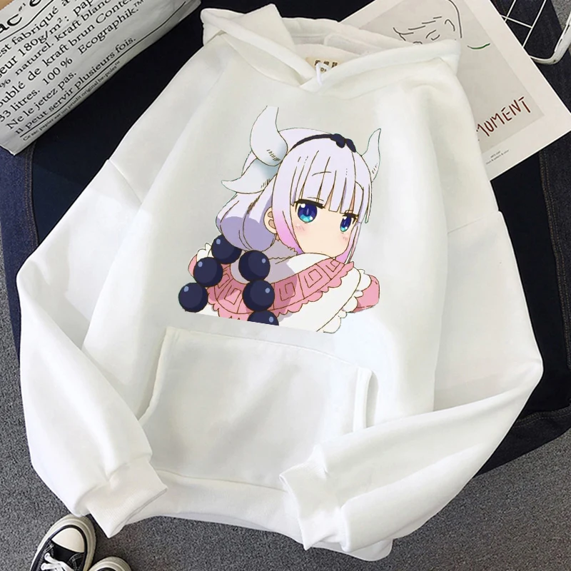 

Dragon Maid Print Sweatshirts Winter StreetwearTops Women Hoodie Harajuku KawaiiOversized Sweatshirt Thick Hoodie Anime Hoodies
