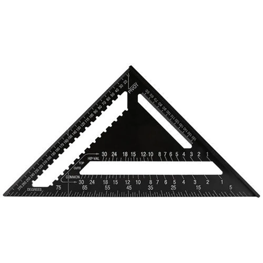 

Большой 12-дюймовый скоростной квадратный макет, инструмент, треугольная плотницкая квадратная линейка, алюминиевый сплав для деревообработки, черный