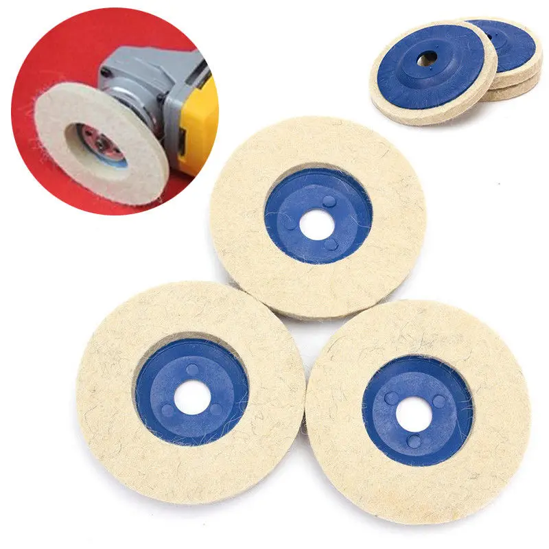 

3pcs Wool Felt Wheel Scratches Polishing Disc Pad 100mm Angle Grinder Pratical