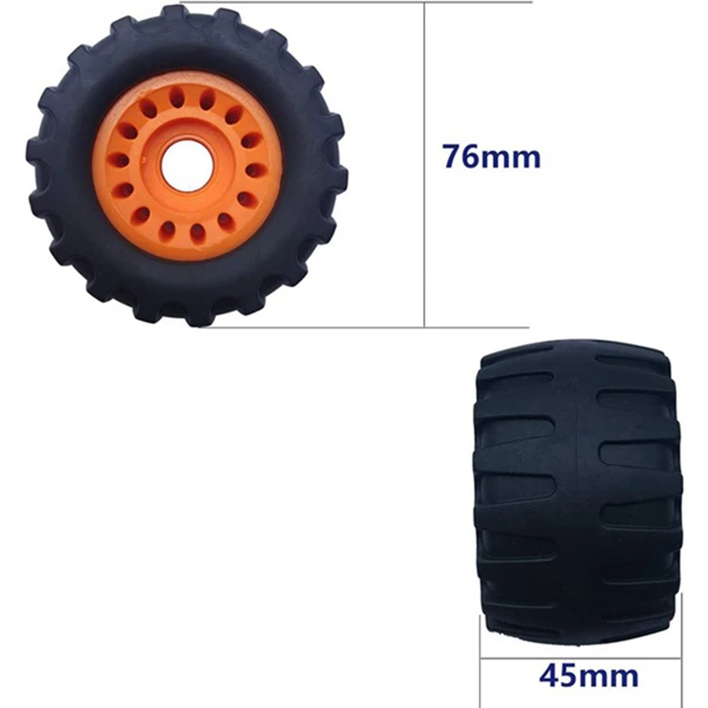 

4 Pcs All Terrain Off Road Skateboard Longboard Wheels (Black+Orange)
