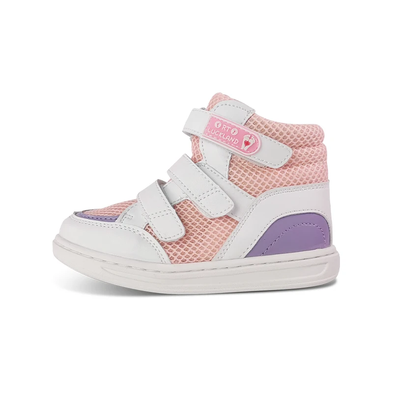 Ortoluckland Girls Casual Shoes Children Sneakers Trainers Pink Ankle Rubber Boots Rigid Orthopedic Flatfeet Footwear For Kids | Детская