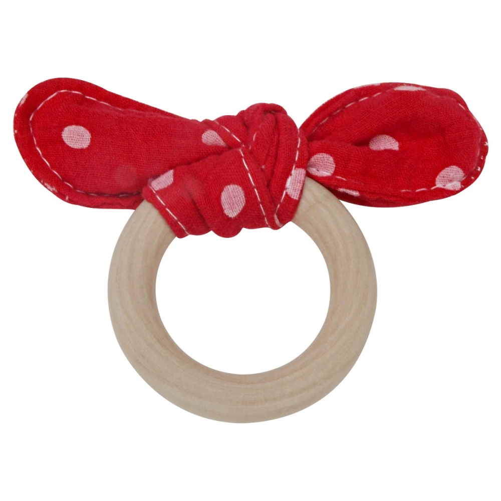 

BPA Free Wooden Ring Baby Teether Toy Beech Teething Bracelet With Bowknot For Newborn Bebe Molar Soother Nursing Teething Toys