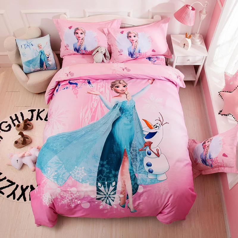 Disney twin size frozen bedding set for girls bed decor duvet covers queen bedspread fitted sheet 3-5pcs free shipping pink | Дом и сад