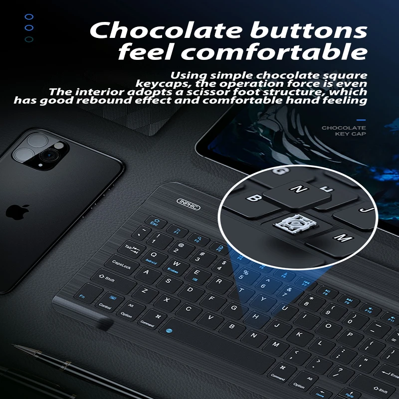 2021 USB Беспроводная игровая клавиатура 87 клавиш умная Bluetooth для ноутбука