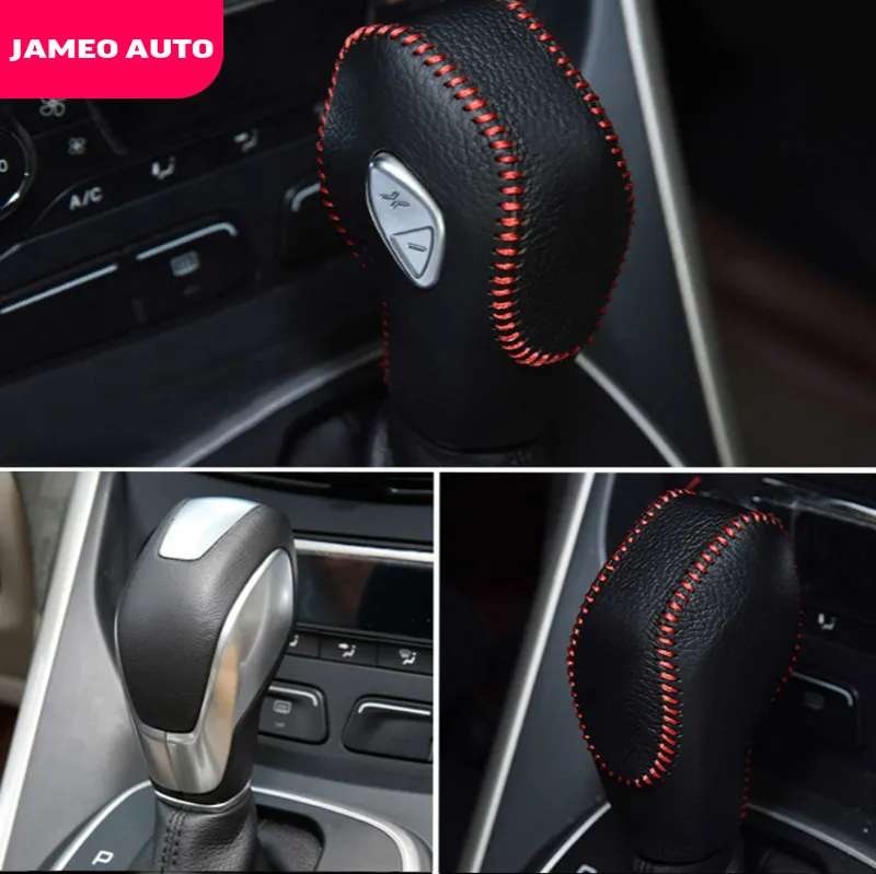 Кожаная ручка переключения передач для Ford Fiesta MK7 седан хэтчбек 2012 2019|Лепнина