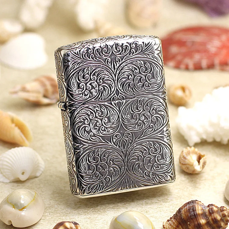 Подлинная масляная Зажигалка Zippo медная ветрозащитная древняя серебряная