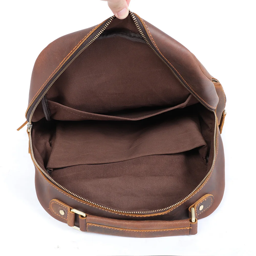 Винтажный рюкзак из натуральной кожи для мужчин брендовый дизайнерский деловой