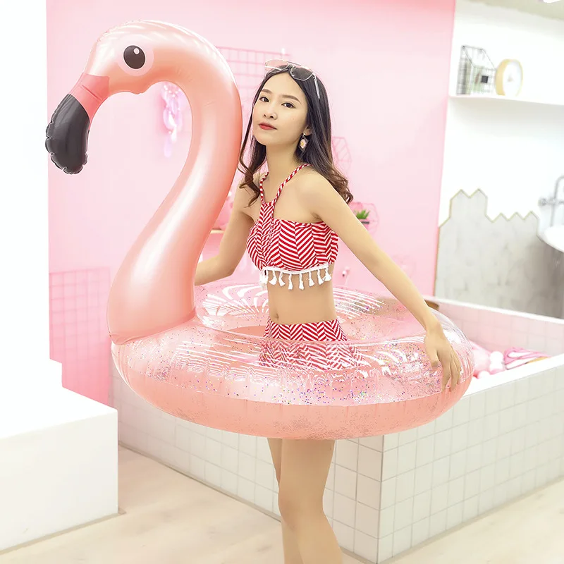 

Inflatable Flamingo Pool Float Swimming Ring Circle Rubber Ring for Adult Kids Floating Seat Summer Beach Party Pool Toys