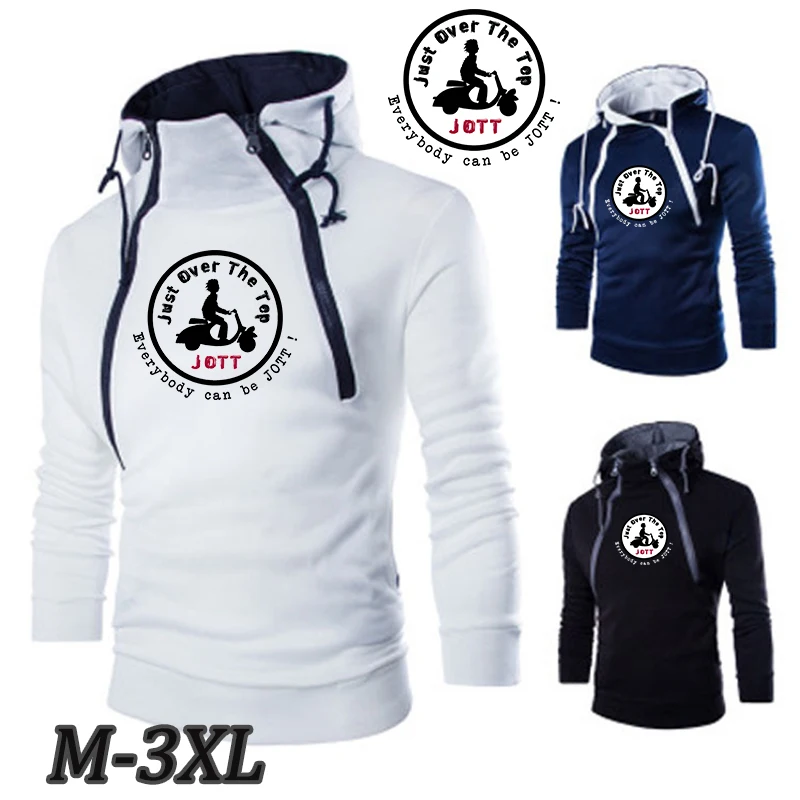 

2021 New JOTT Printed Men's Double-stranded Sweater Solid Color Street Trend Casual Sports Style Jogging Jacket Size M-3XL