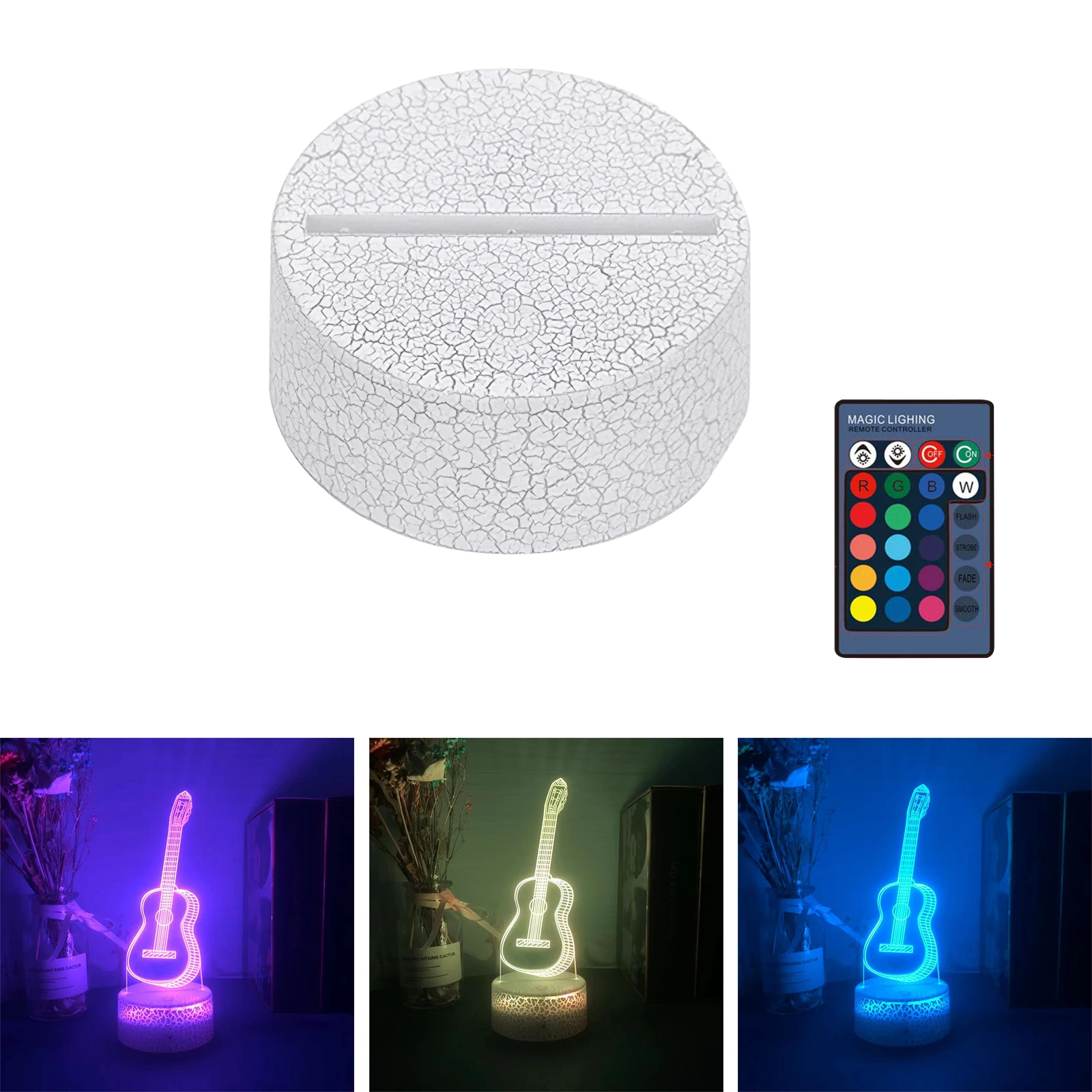 

Konesky 3D гитара светодиодный Ночной светильник с дистанционным управлением USB Ночная лампа 7 цветов акриловый 3D эффект настольная лампа для сп...